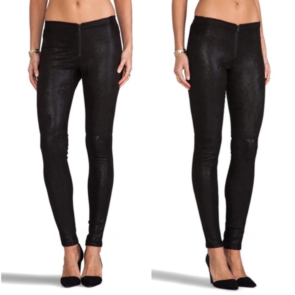 Alice + Olivia Scoop Faux Leather Metallic Shimmer Leggings